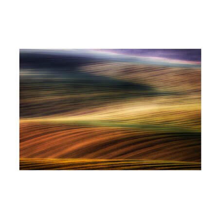 Trademark Fine Art Piotr Krol 'Autumn Fields Hills' Canvas Art, 30x47 1X10461-C3047GG